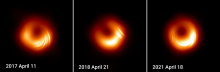 2017, 2018, 2021年に取得されたM87ブラックホール近傍の偏光画像