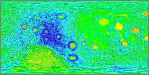 Moho topographic grid data (Equirectangular projection, without scale)