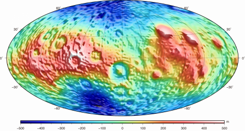 Grid data for selenoid calculated from SGM100h model (Hammer projection, with scale)	