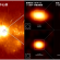 左：天の川銀河の中心方向の様子（MeerKAT/SARAO）。右：東アジアVLBI観測網によって得られたいて座A∗の構造（上側が波長1.3cm帯、下側が波長7mm帯による画像）。