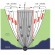 コロナ/ウインド領域に囲まれた磁気流体ジェットの断面のイラストレーション。