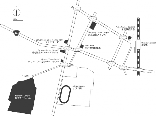 Mizusawa campus area map